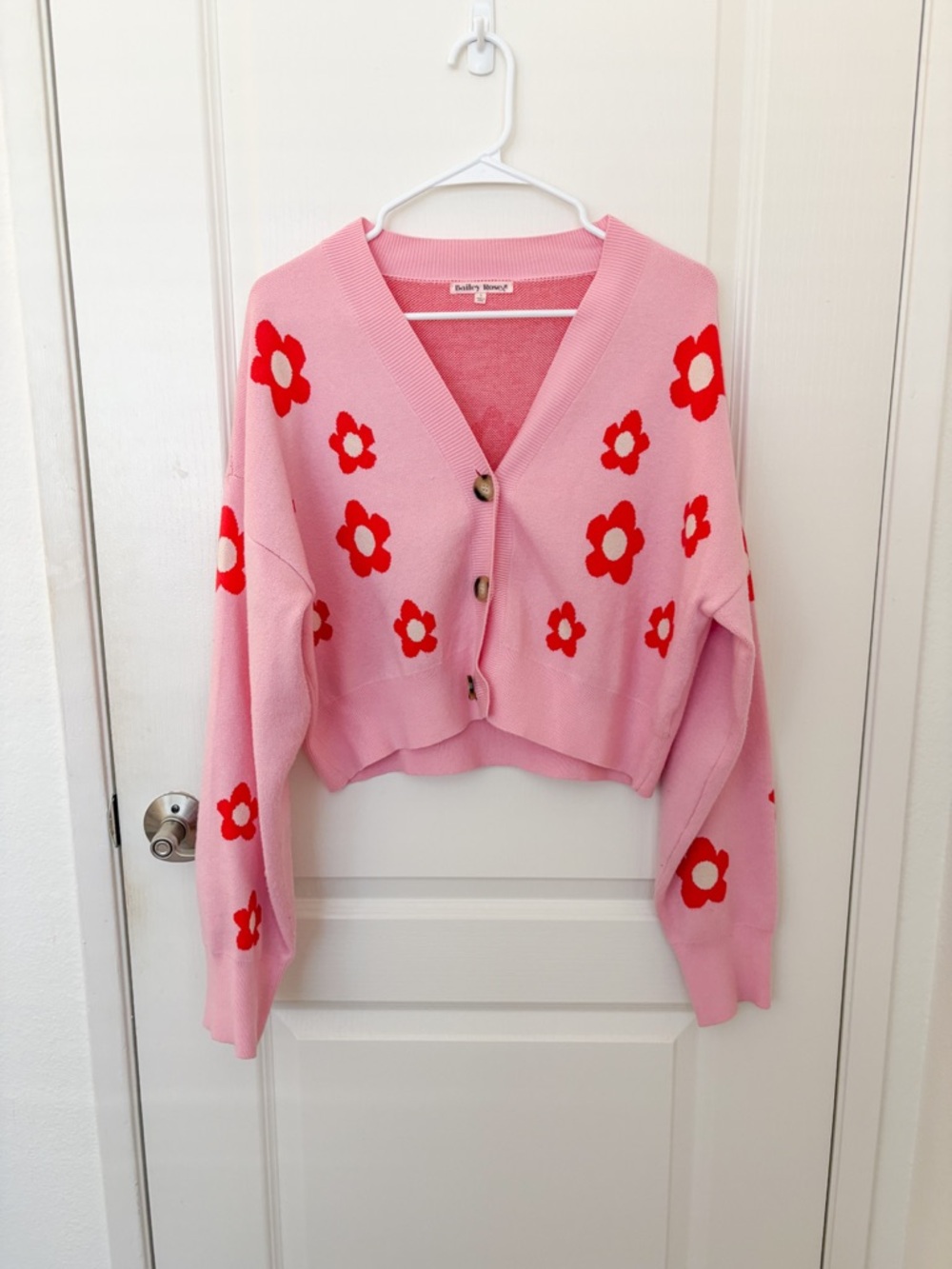 Pink and Red Floral Cardigan